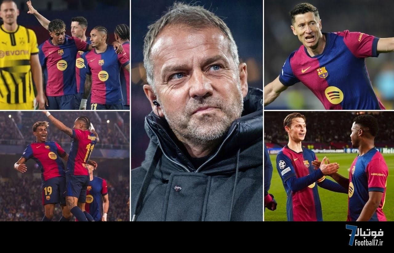 نکات آماری بارسلونا 4-0 دورتموند: شبی خاص برای لواندوفسکی و رافینیا