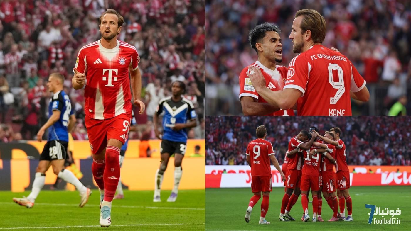 هری کین در اوج: بایرن مونیخ با بریس ستاره انگلیسی، هامبورگ را در بوندسلیگا خرد کرد