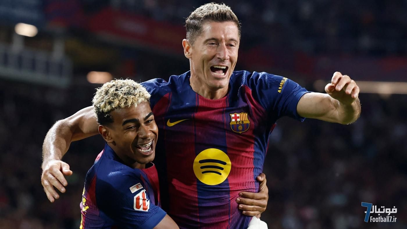 تأثیر جادویی لامین یامال: ستاره جوان بارسلونا با ورودش لواندوفسکی را گلزن کرد و شاگردان فلیک کامبک زدند