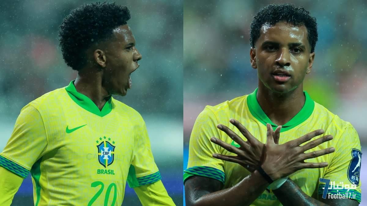 نمرات برزیل مقابل کره جنوبی؛ درخشش خیره‌کننده رودریگو و استوائو زیر نظر کارلو آنچلوتی