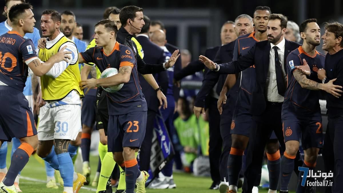 جدال لفظی آتشین بین آنتونیو کونته و لائوتارو مارتینز در پیروزی ناپولی مقابل اینتر