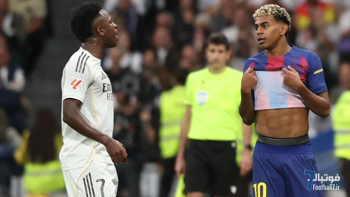 افشای کنایه تند وینیسیوس جونیور به لامین یامال پس از شکست بارسلونا در ال‌کلاسیکو