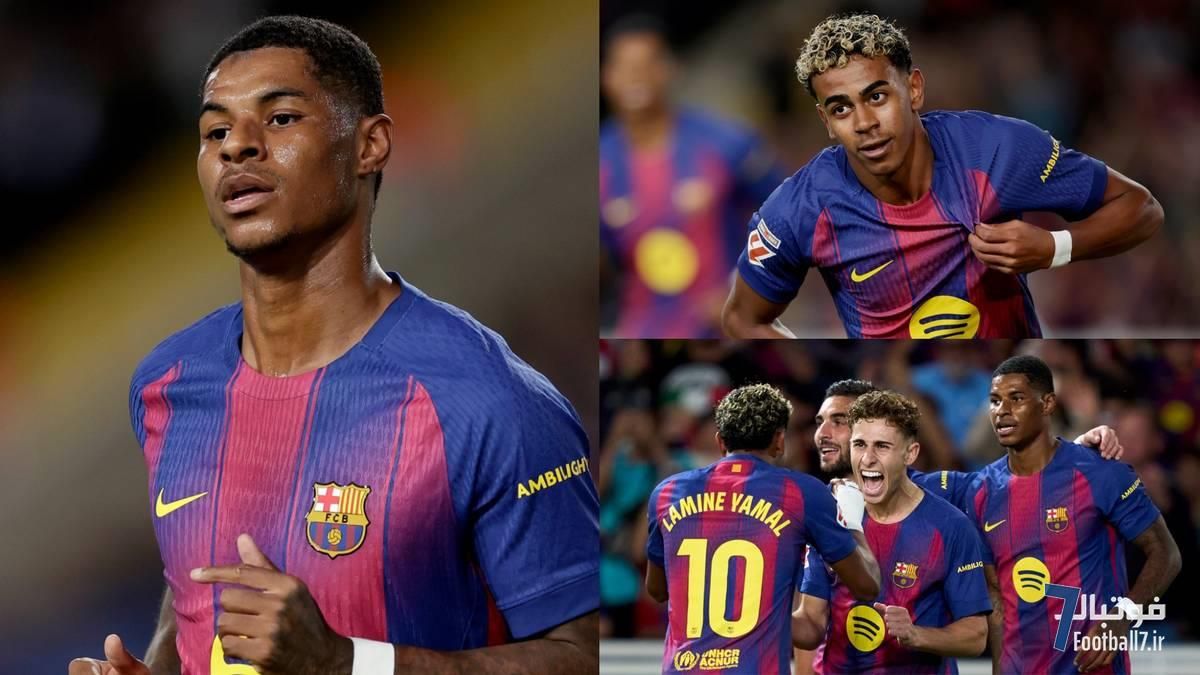 پیروزی شیرین بارسلونا مقابل الچه: گلزنی مارکوس رشفورد و لامین یامال، تعقیب رئال در لالیگا