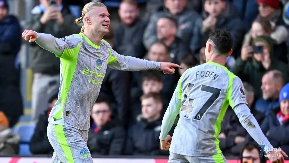 درخشش زوج طوفانی سیتی؛ هالند و فودن کریستال پالاس را شکست دادند